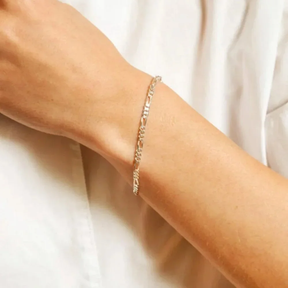 Sterling Silver Figaro Anklet Real Silver Layering Ankle Bracelet 925 Italy - Picture 2 of 4